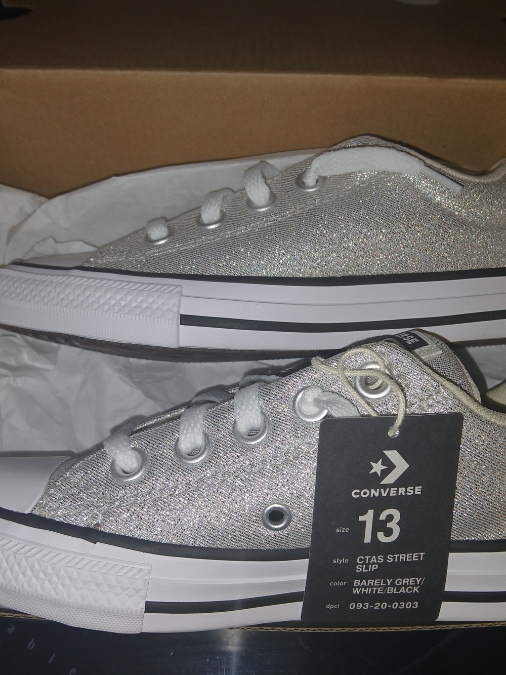 Converse Low Top Sneakers - Barely Grey & White with Black Trim